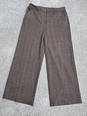 Simply Vera by Wang Brown Plaid Wide-Leg Trousers